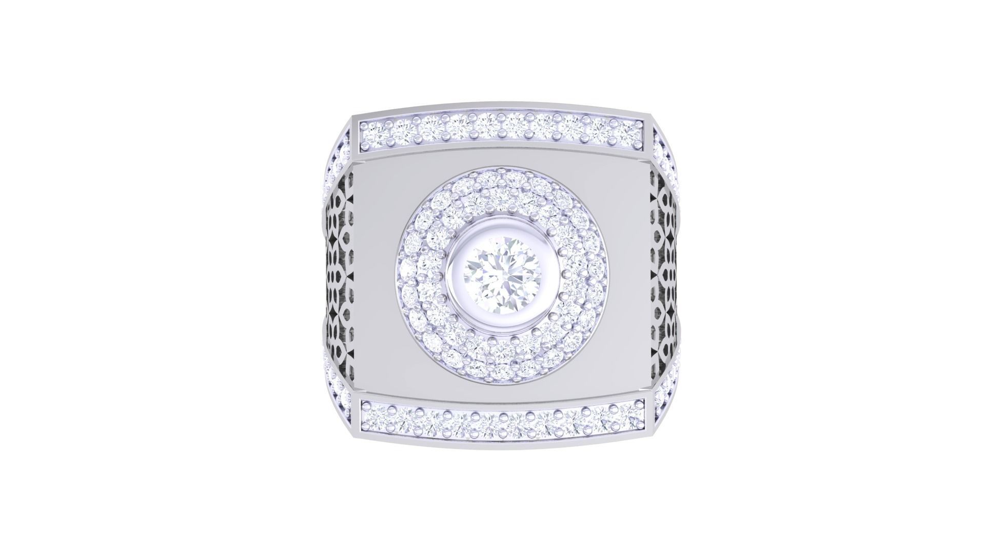 Mesh Men Groom Gents Solitaire  Diamond Ring 3dm stl obj mtl  3D print model_8