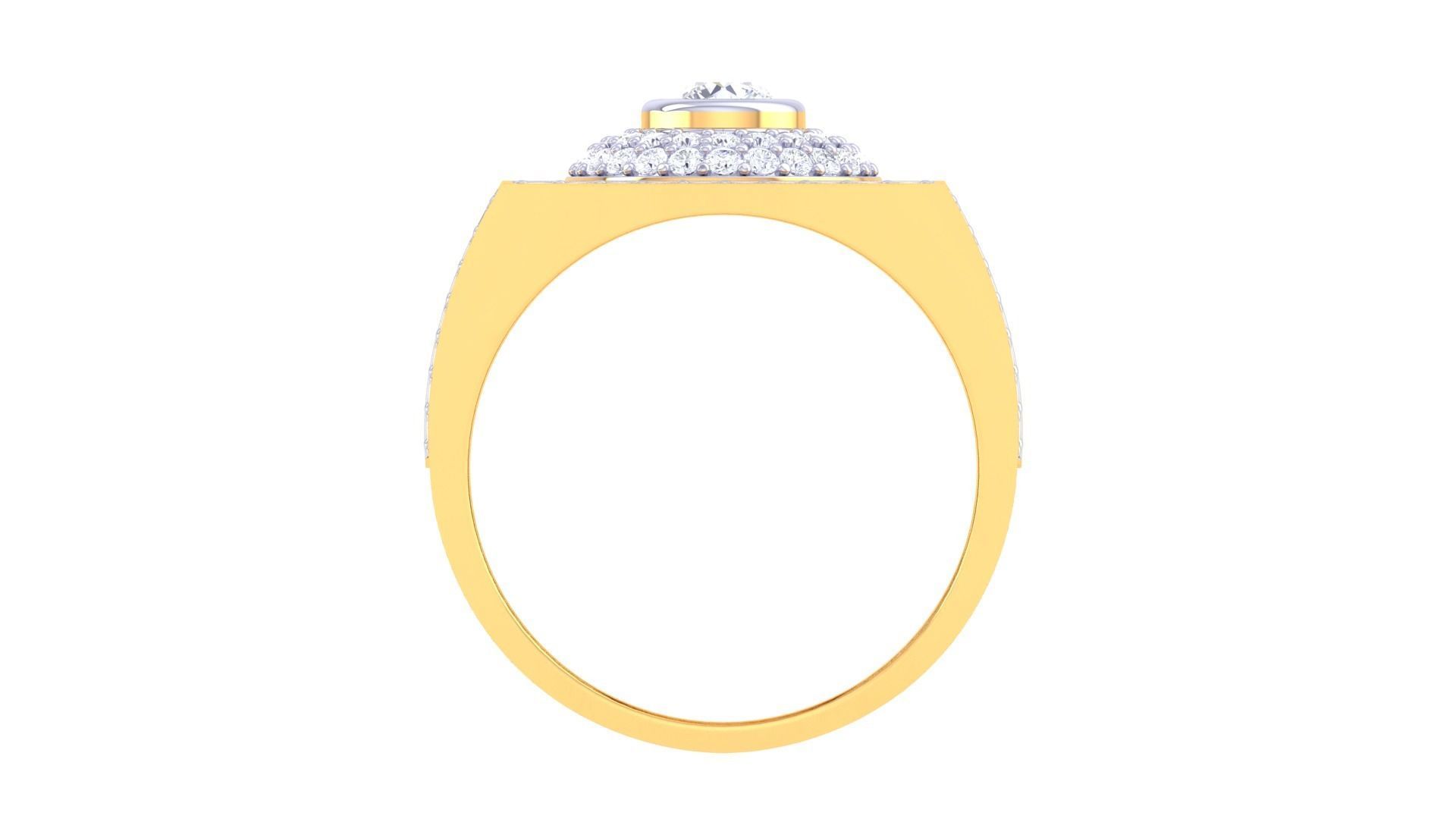 Mesh Men Groom Gents Solitaire  Diamond Ring 3dm stl obj mtl  3D print model_9