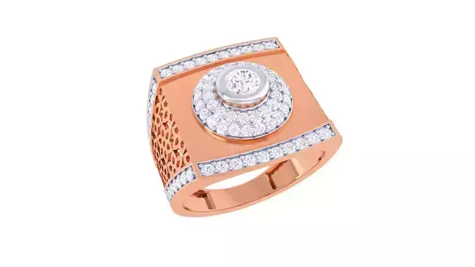 Mesh Men Groom Gents Solitaire  Diamond Ring 3dm stl obj mtl  3D print model