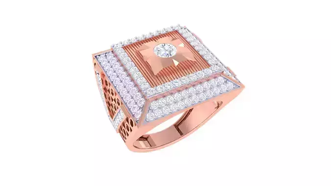 Solitaire Men Groom Gents Diamond Ring 3dm stl obj mtl 3mf glb