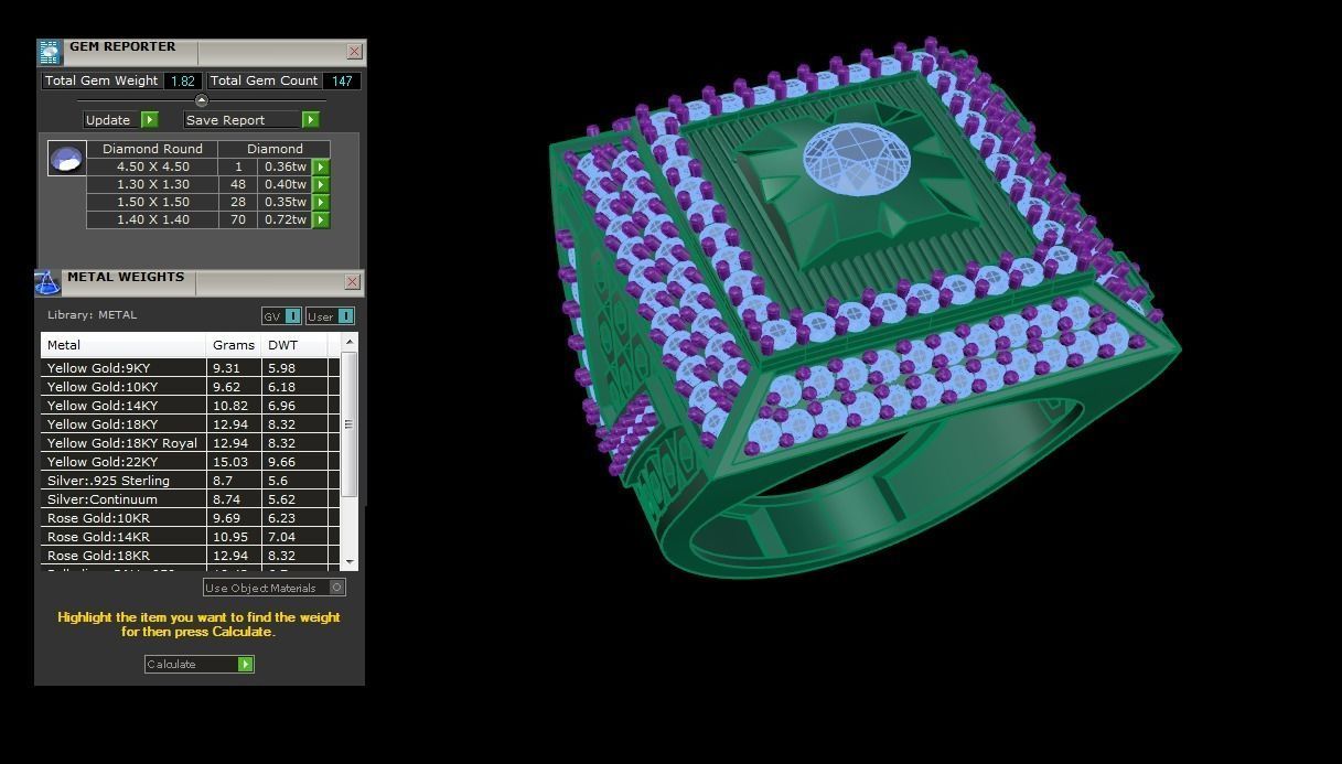 Solitaire Men Groom Gents Diamond Ring 3dm stl obj mtl 3mf glb 3D print model_4