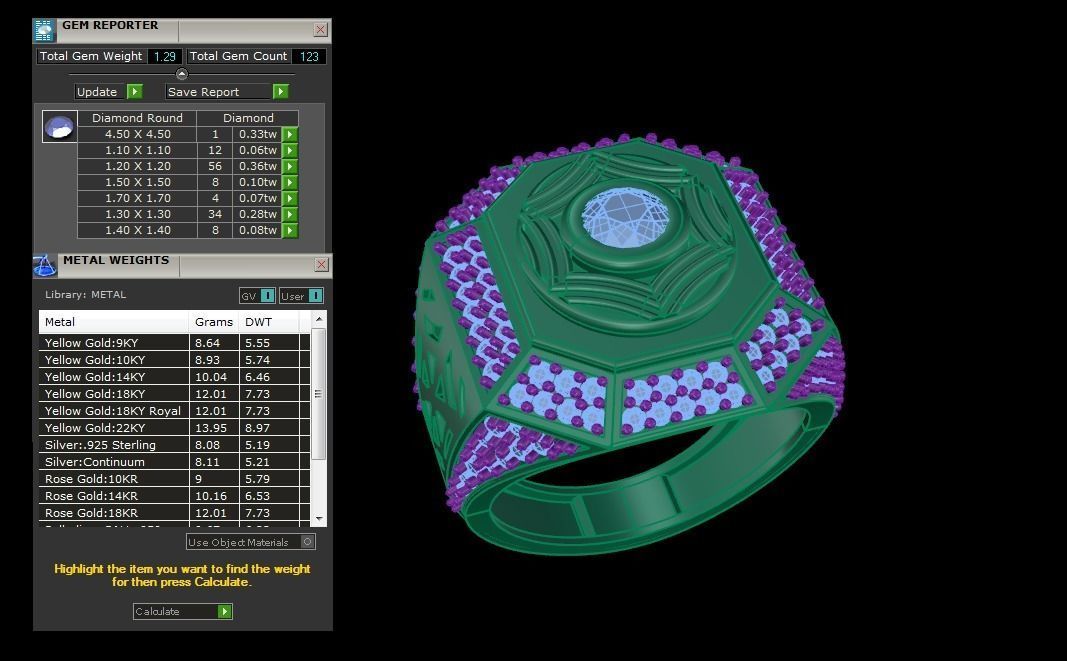 Solitaire Men Groom Gents Diamond Ring 3dm stl obj mtl 3mf glb 3D print model_4