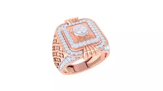 Solitaire Men Groom Gents Diamond Ring 3dm stl obj mtl 3mf glb