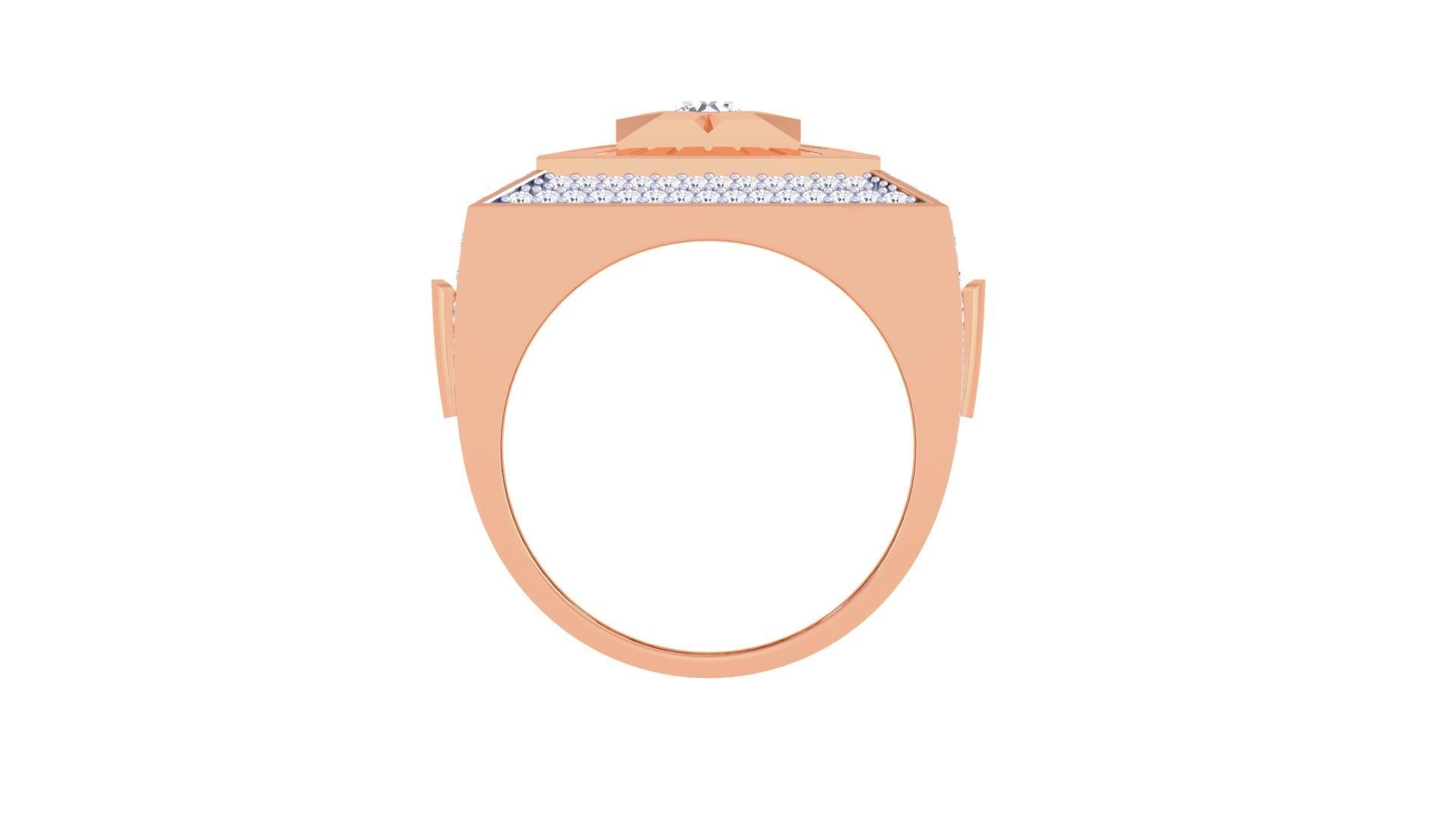 Solitaire Sun rays Men Groom Gents Diamond Ring 3dm stl obj mtl 3D print model_9