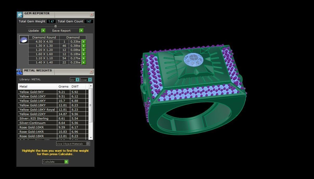 Solitaire Sun rays Men Groom Gents Diamond Ring 3dm stl obj mtl 3D print model_5