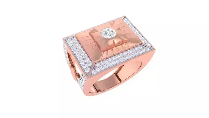 Solitaire Sun rays Men Groom Gents Diamond Ring 3dm stl obj mtl