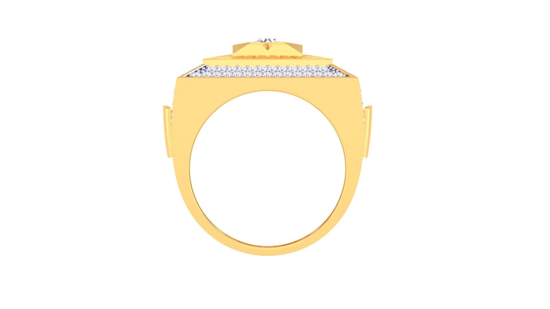 Solitaire Sun rays Men Groom Gents Diamond Ring 3dm stl obj mtl 3D print model_10