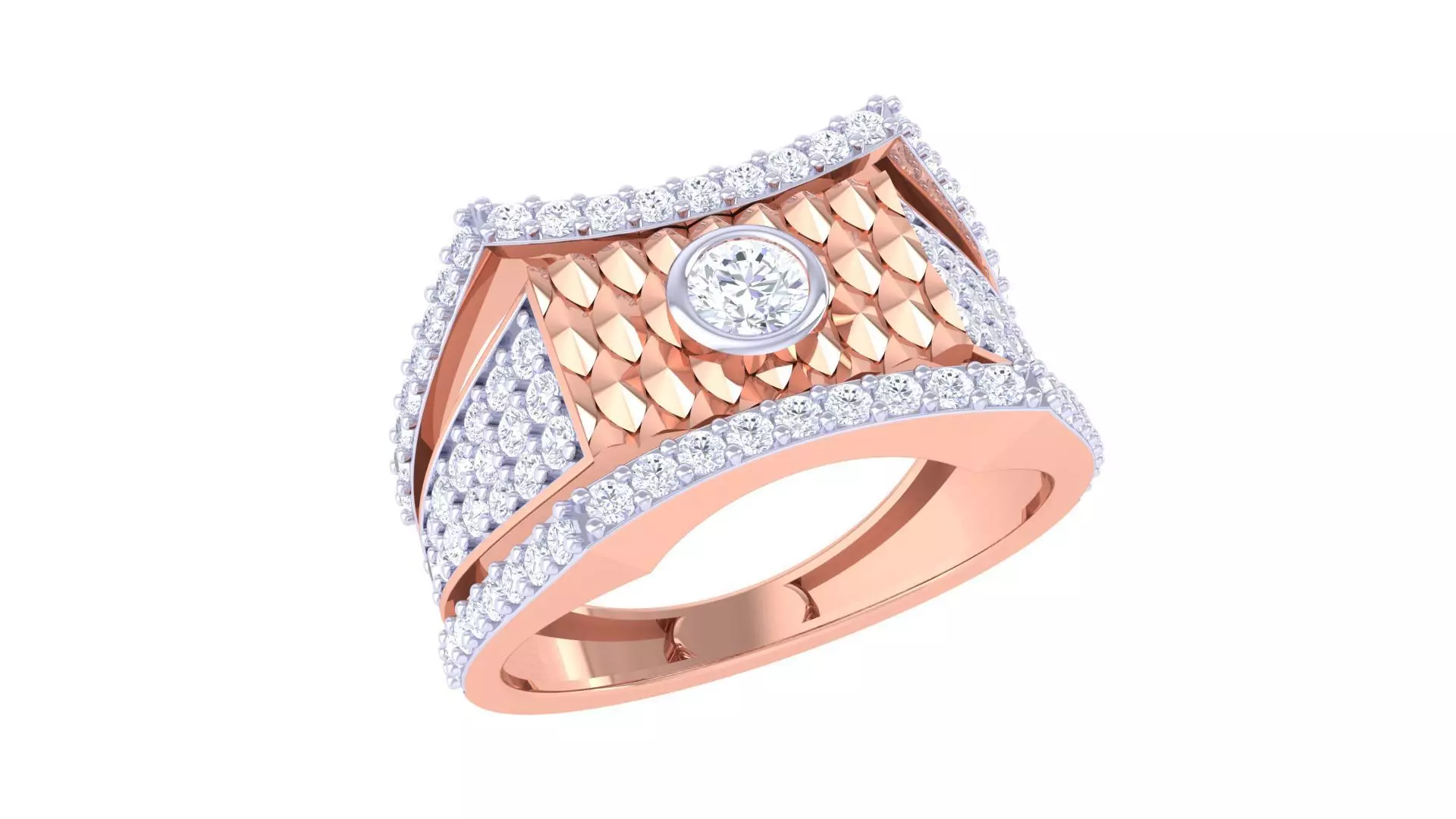 Solitaire on armadillo Men Groom Gents Diamond Ring 3dm stl obj 3D print model