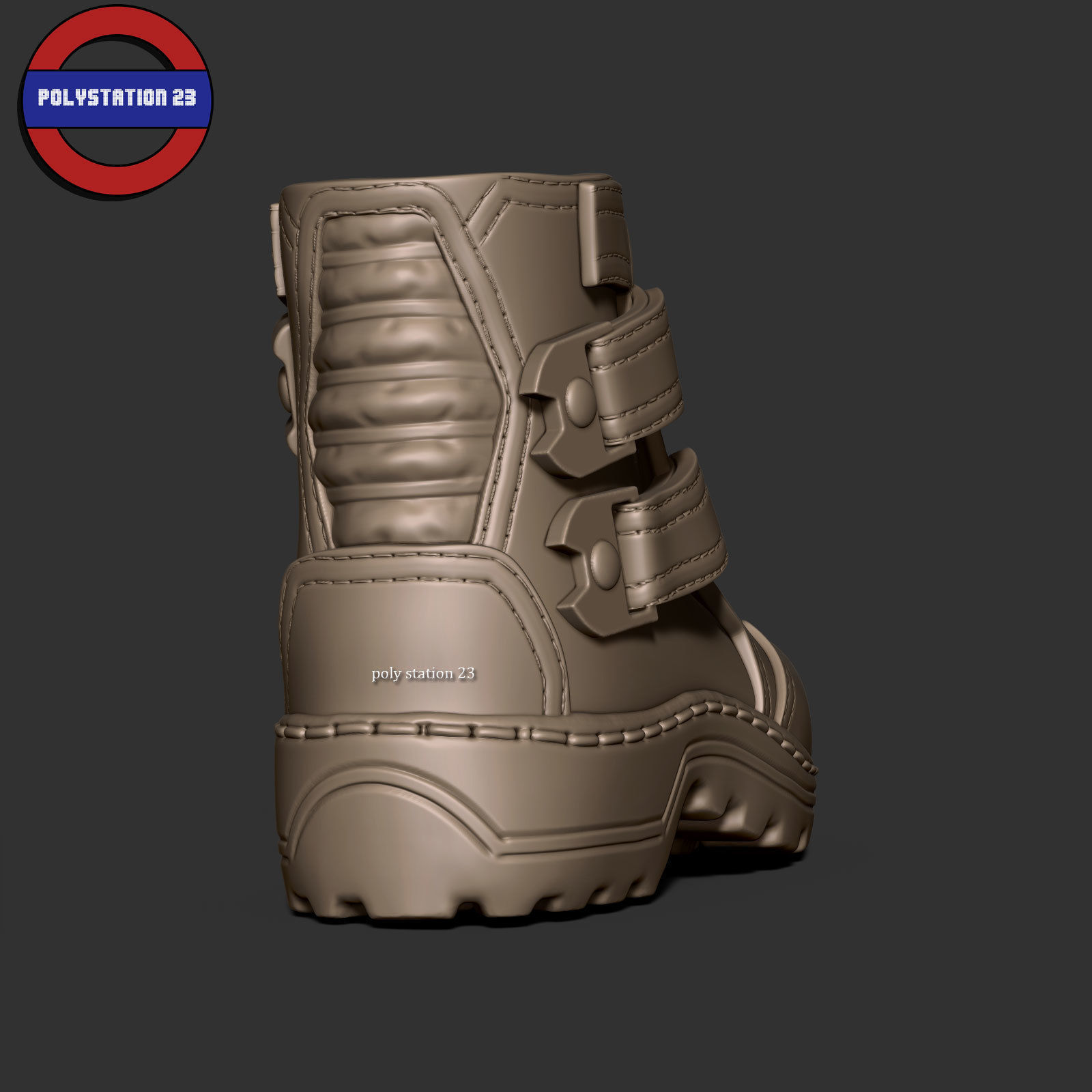 sci fi shoes v2 Highpoly zbrush 3D model_5