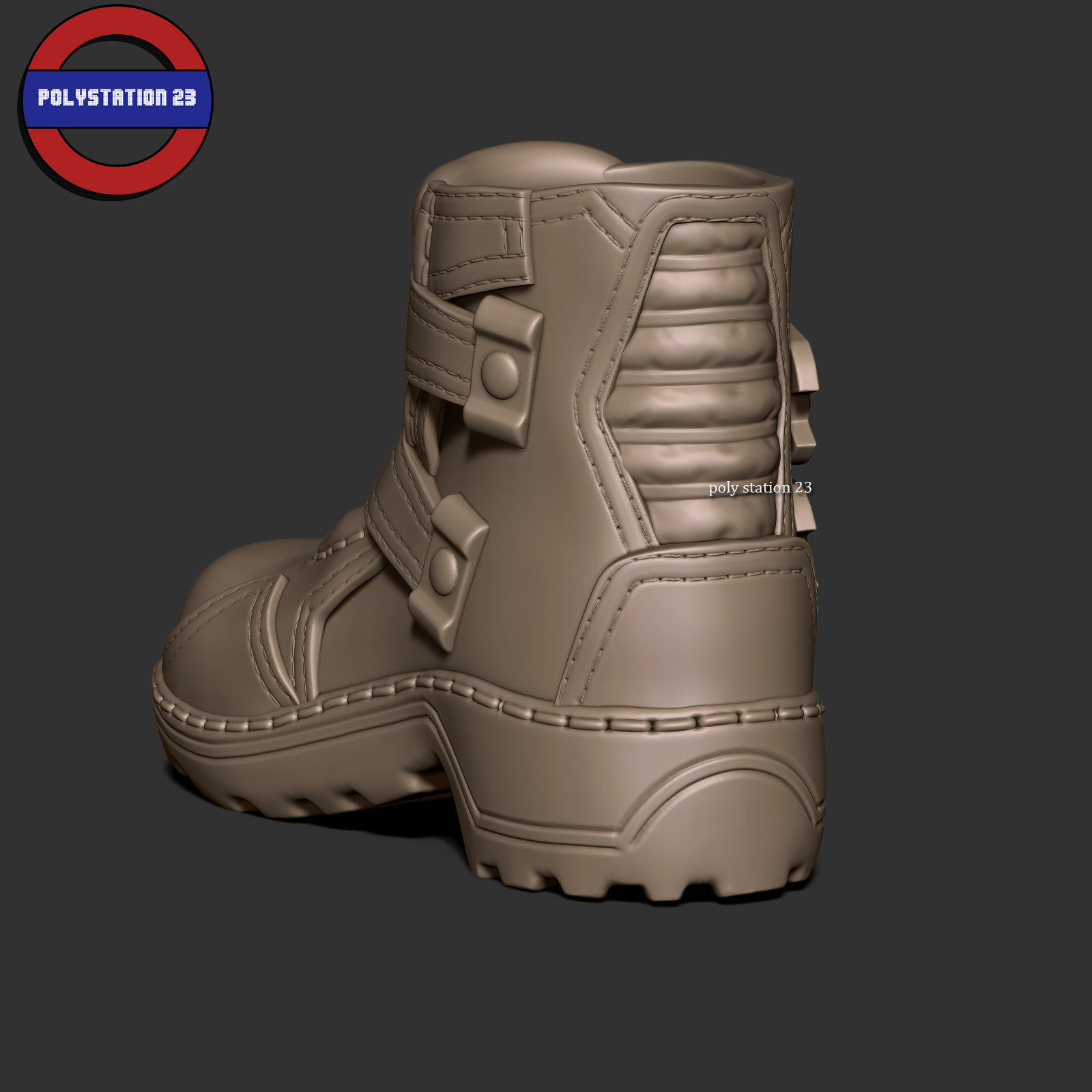 sci fi shoes v2 Highpoly zbrush 3D model_4