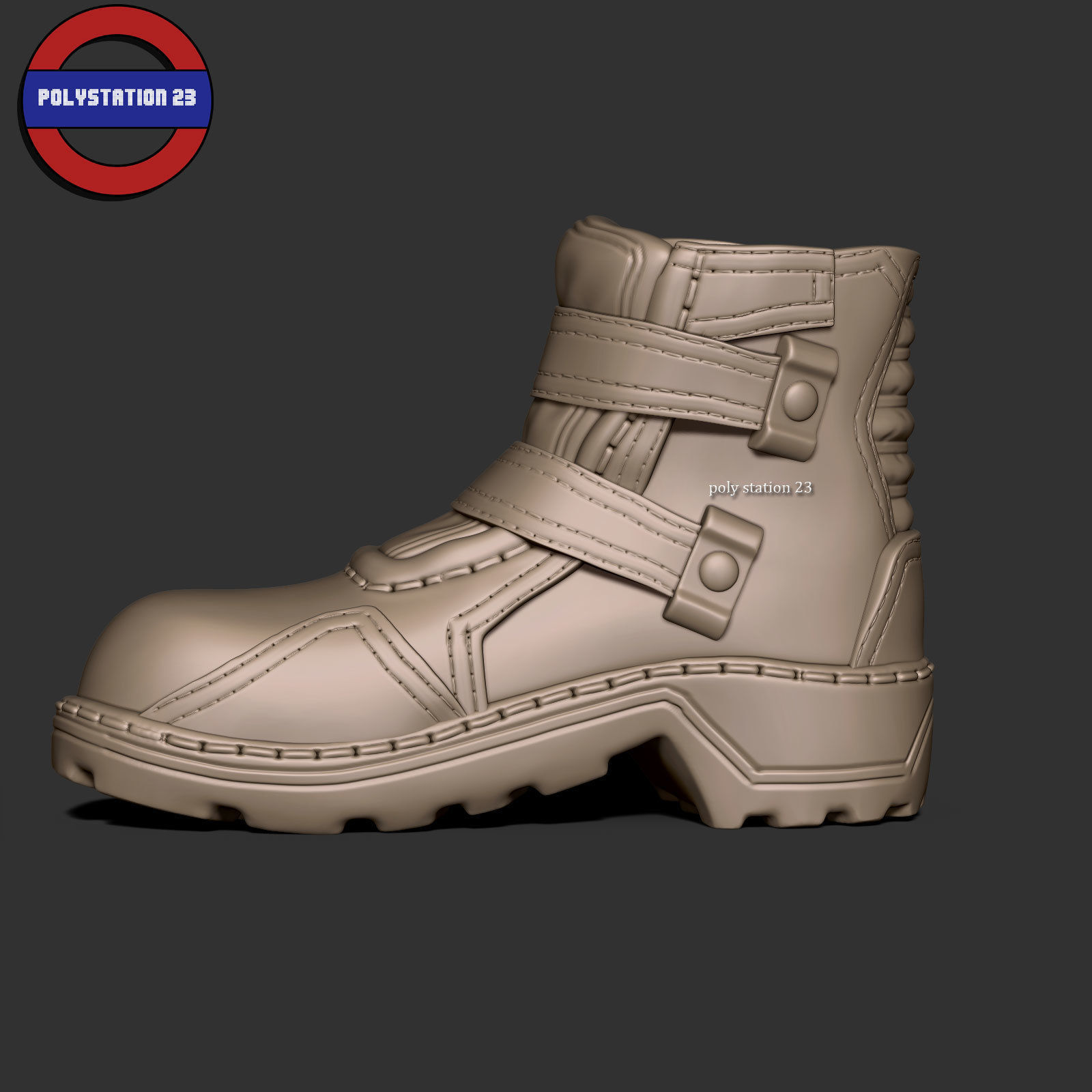 sci fi shoes v2 Highpoly zbrush 3D model_3