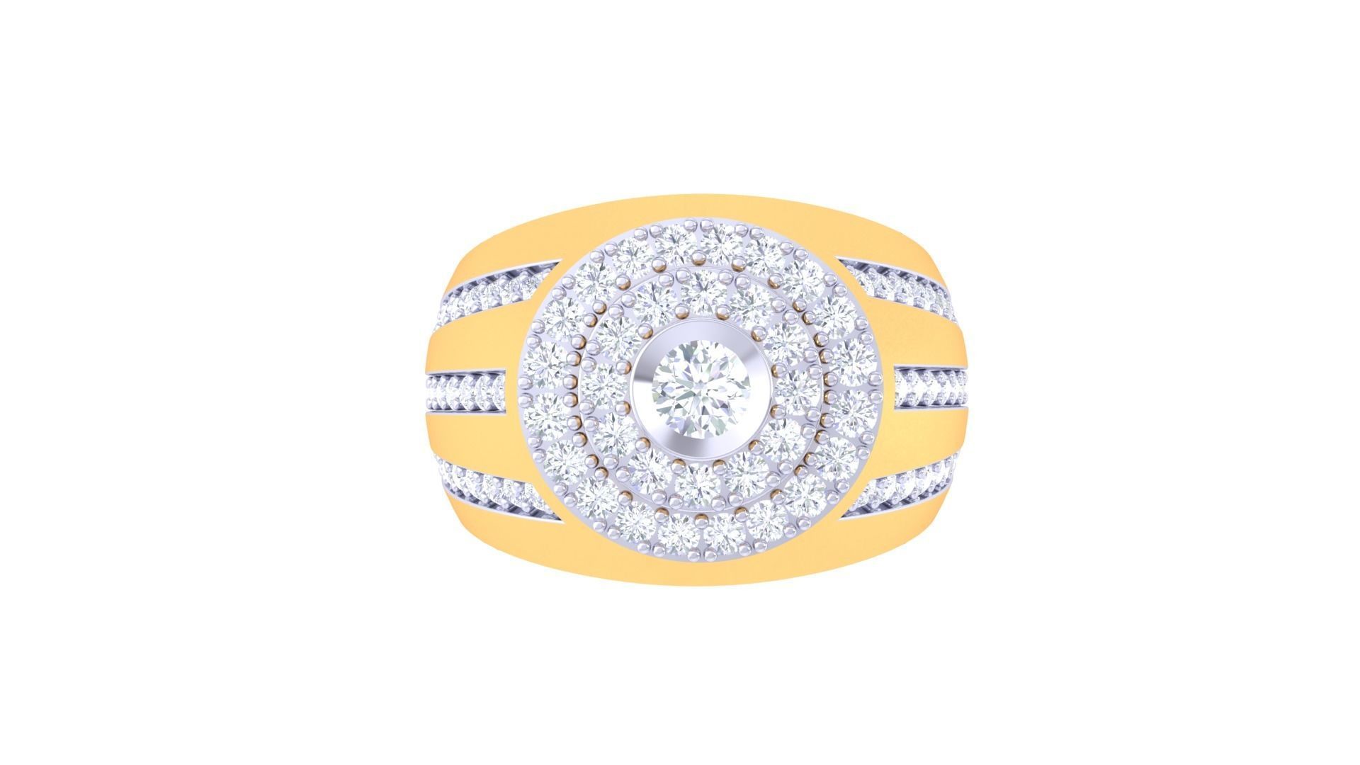 Solitaire Men Groom Gents Diamond Ring 3dm stl obj mtl 3mf glb 3D print model_6