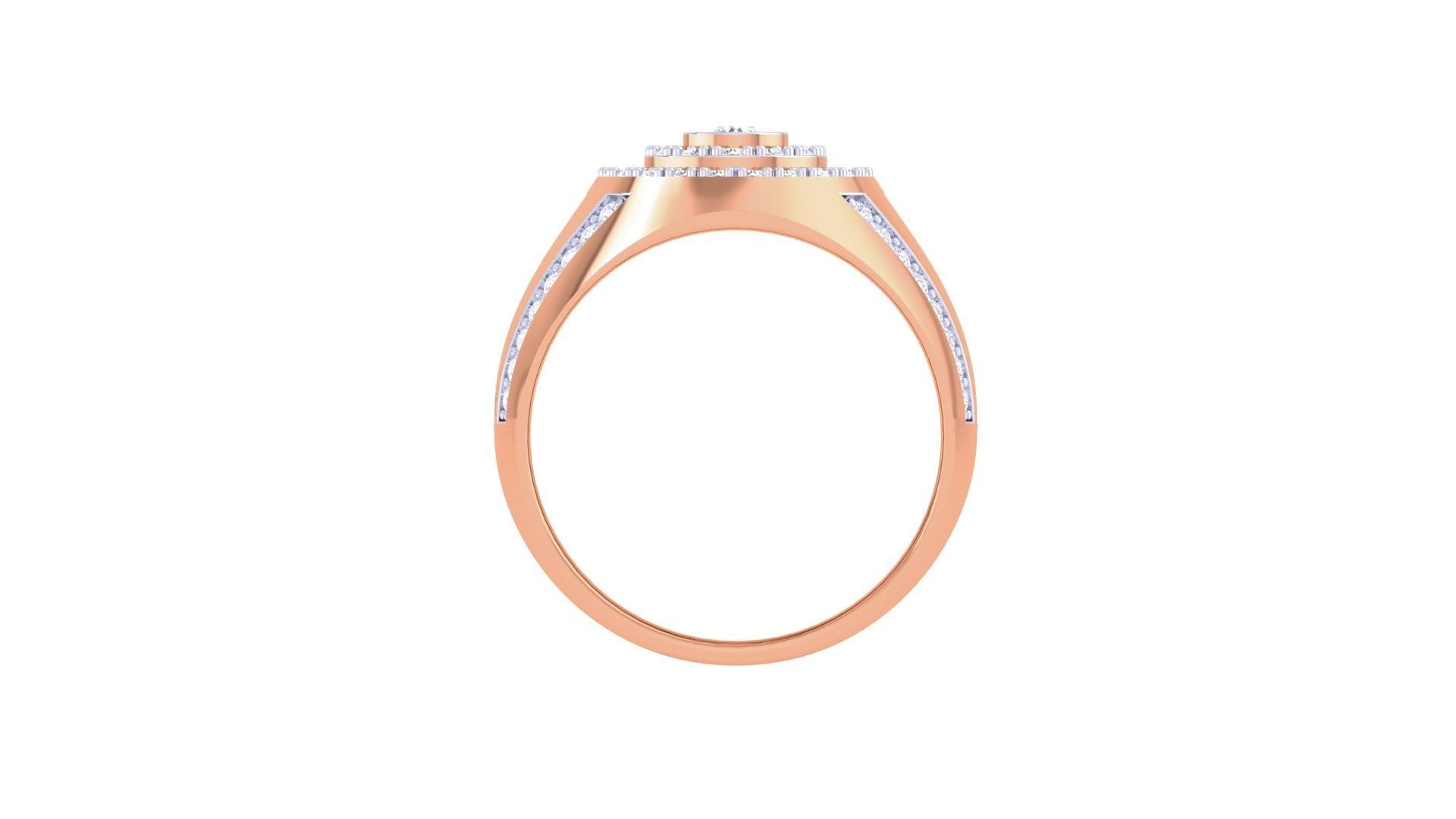 Solitaire Men Groom Gents Diamond Ring 3dm stl obj mtl 3mf glb 3D print model_11