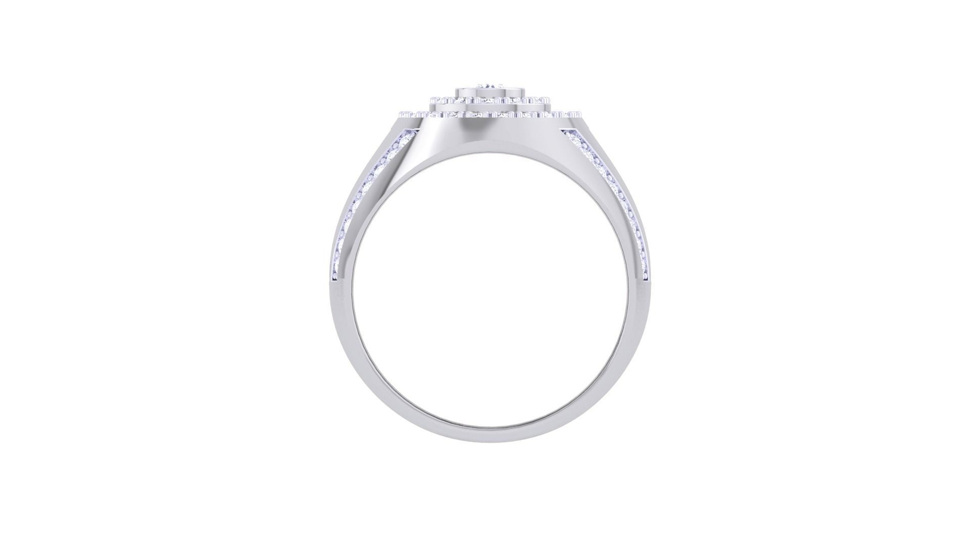 Solitaire Men Groom Gents Diamond Ring 3dm stl obj mtl 3mf glb 3D print model_10