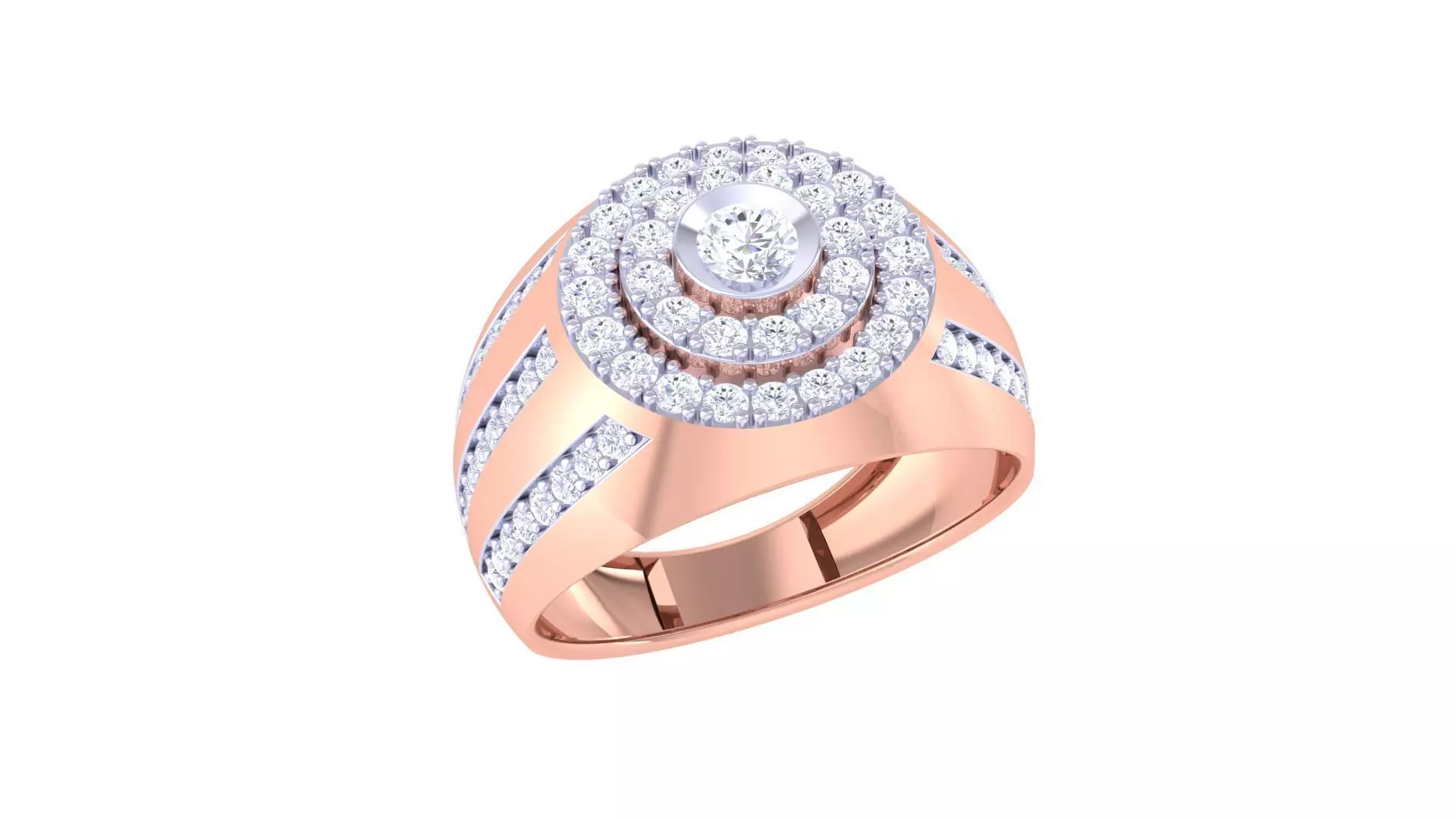 Solitaire Men Groom Gents Diamond Ring 3dm stl obj mtl 3mf glb 3D print model_0