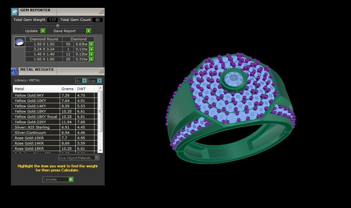 Solitaire Men Groom Gents Diamond Ring 3dm stl obj mtl 3mf glb 3D print model_4