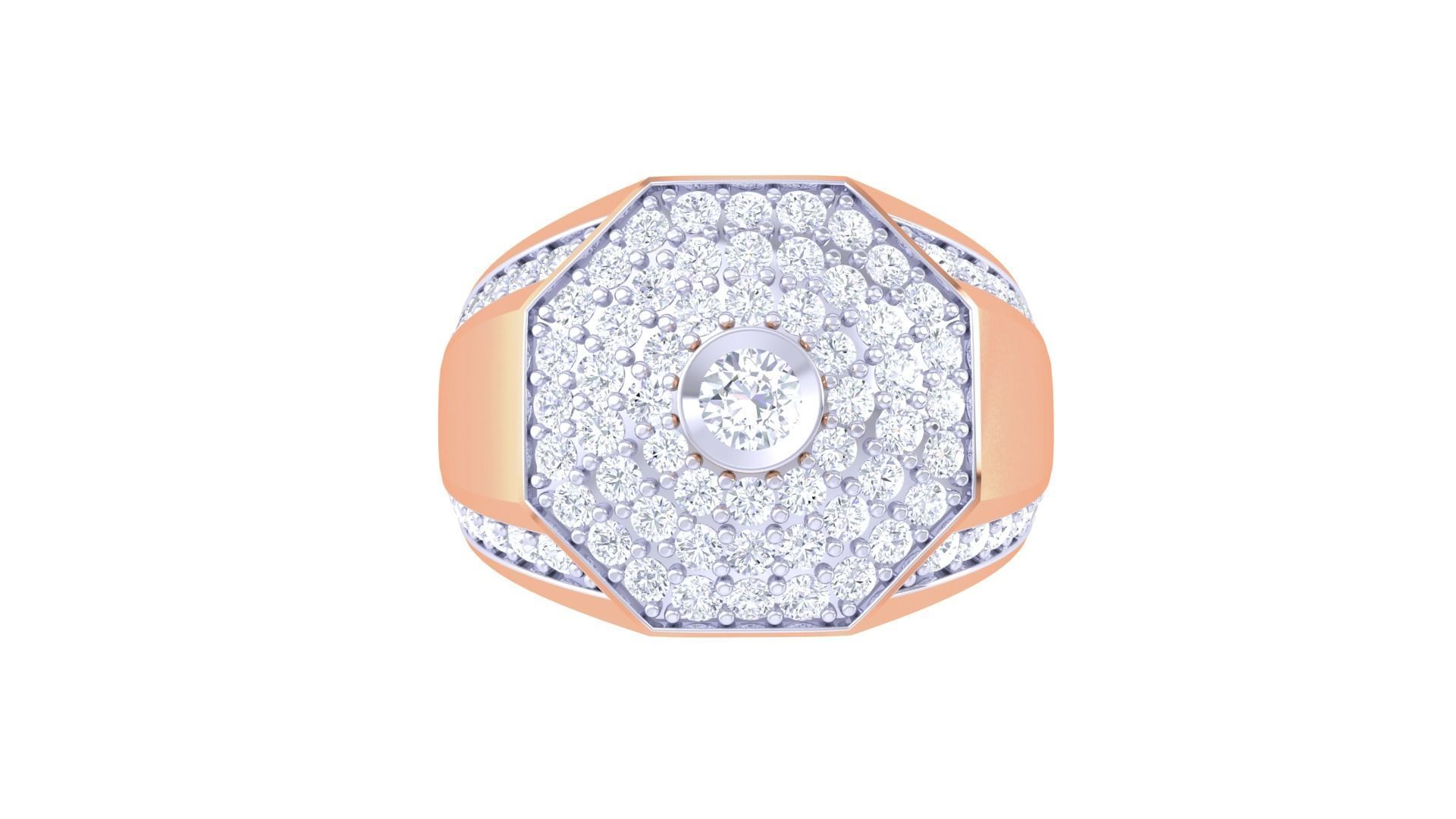 Solitaire Men Groom Gents Diamond Ring 3dm stl obj mtl 3mf glb 3D print model_8