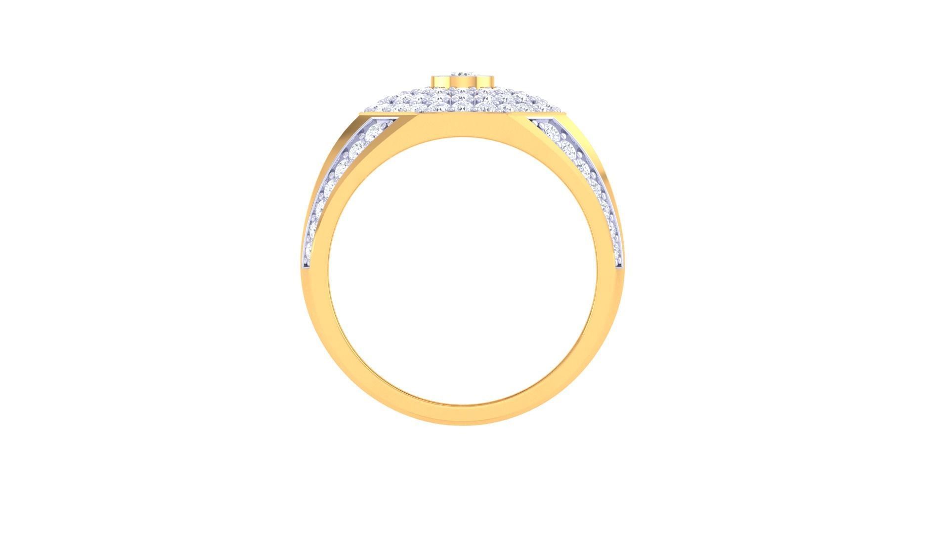 Solitaire Men Groom Gents Diamond Ring 3dm stl obj mtl 3mf glb 3D print model_10