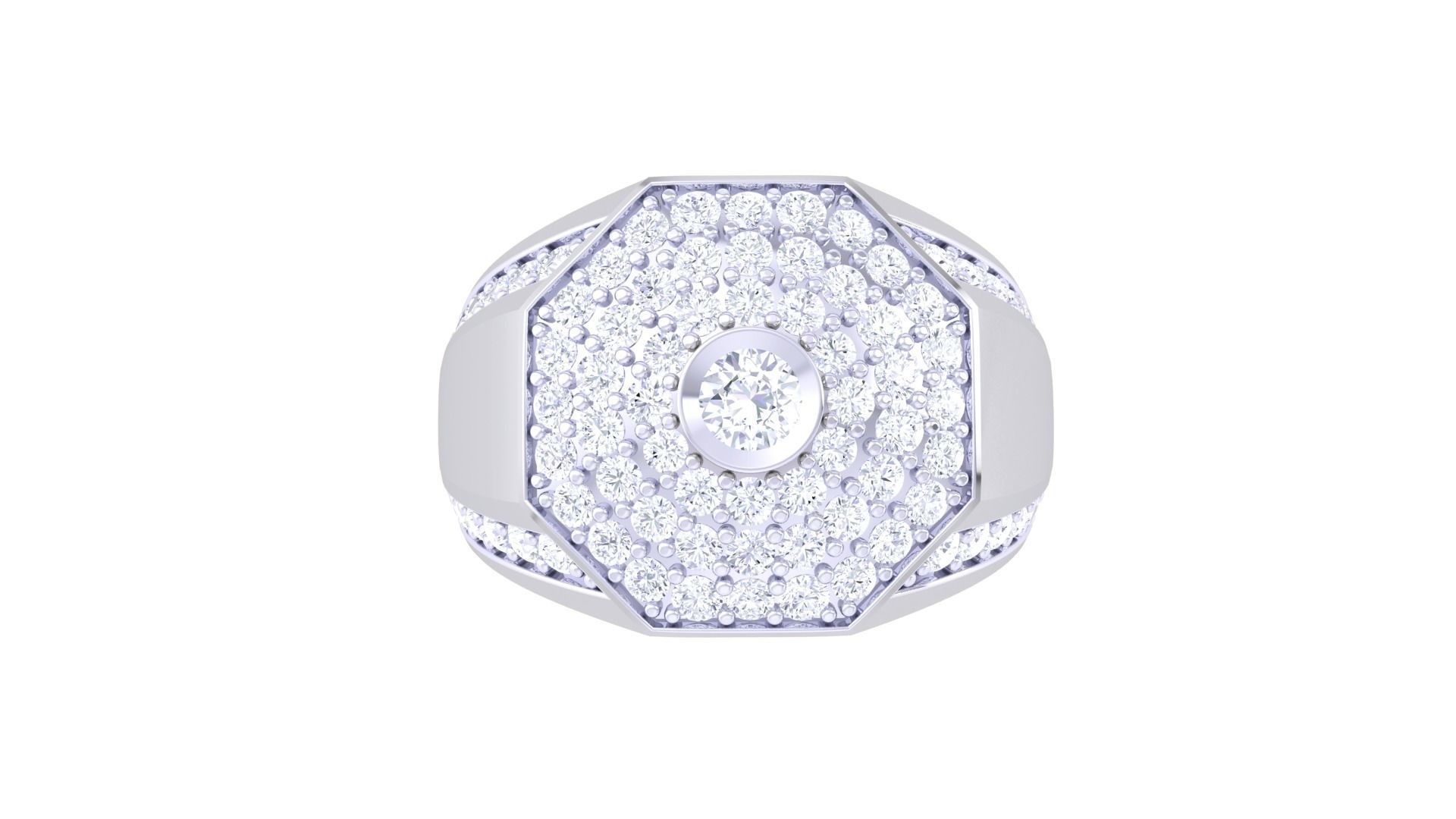 Solitaire Men Groom Gents Diamond Ring 3dm stl obj mtl 3mf glb 3D print model_7