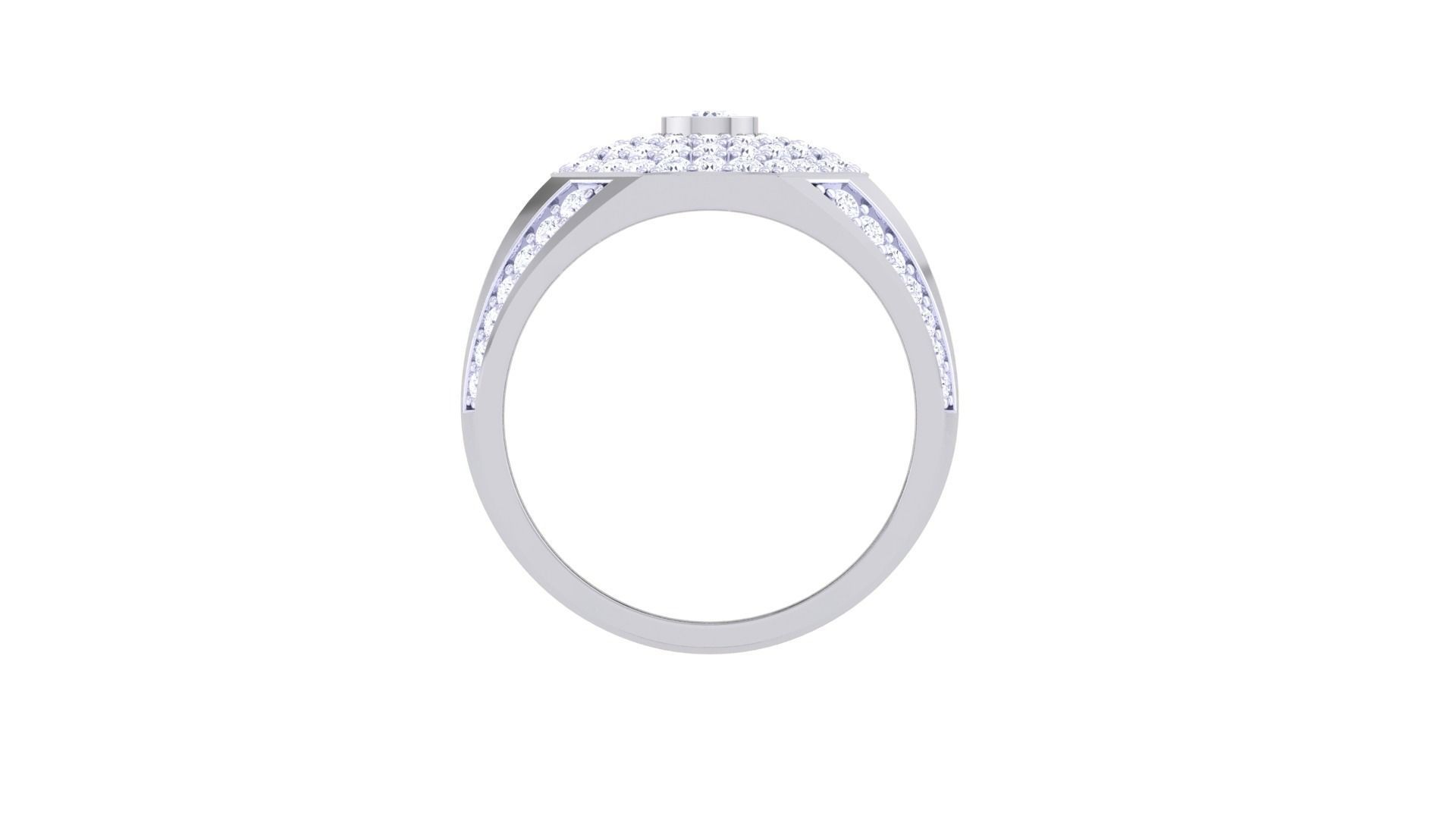 Solitaire Men Groom Gents Diamond Ring 3dm stl obj mtl 3mf glb 3D print model_11