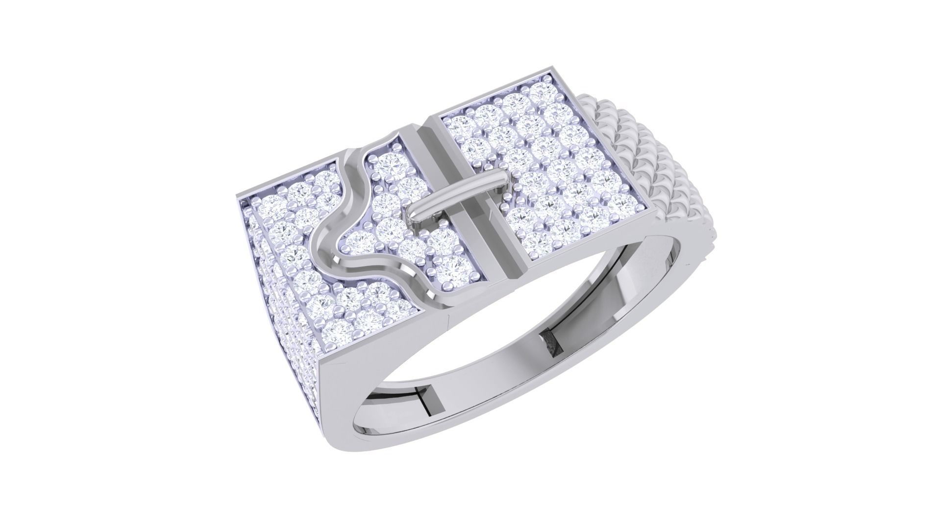 Belt Mens Groom Gents Diamond Ring 3dm stl obj mtl 3mf glb 3D print model_1