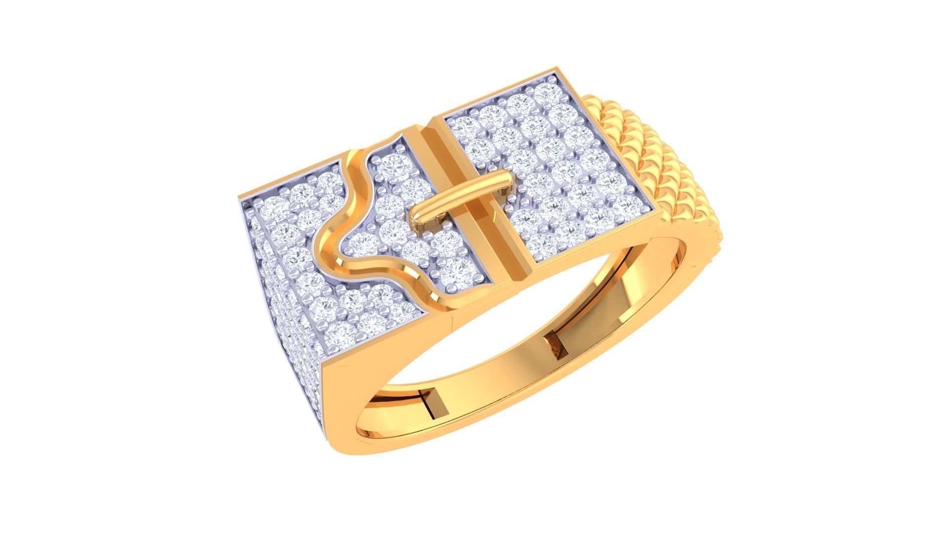 Belt Mens Groom Gents Diamond Ring 3dm stl obj mtl 3mf glb 3D print model_2