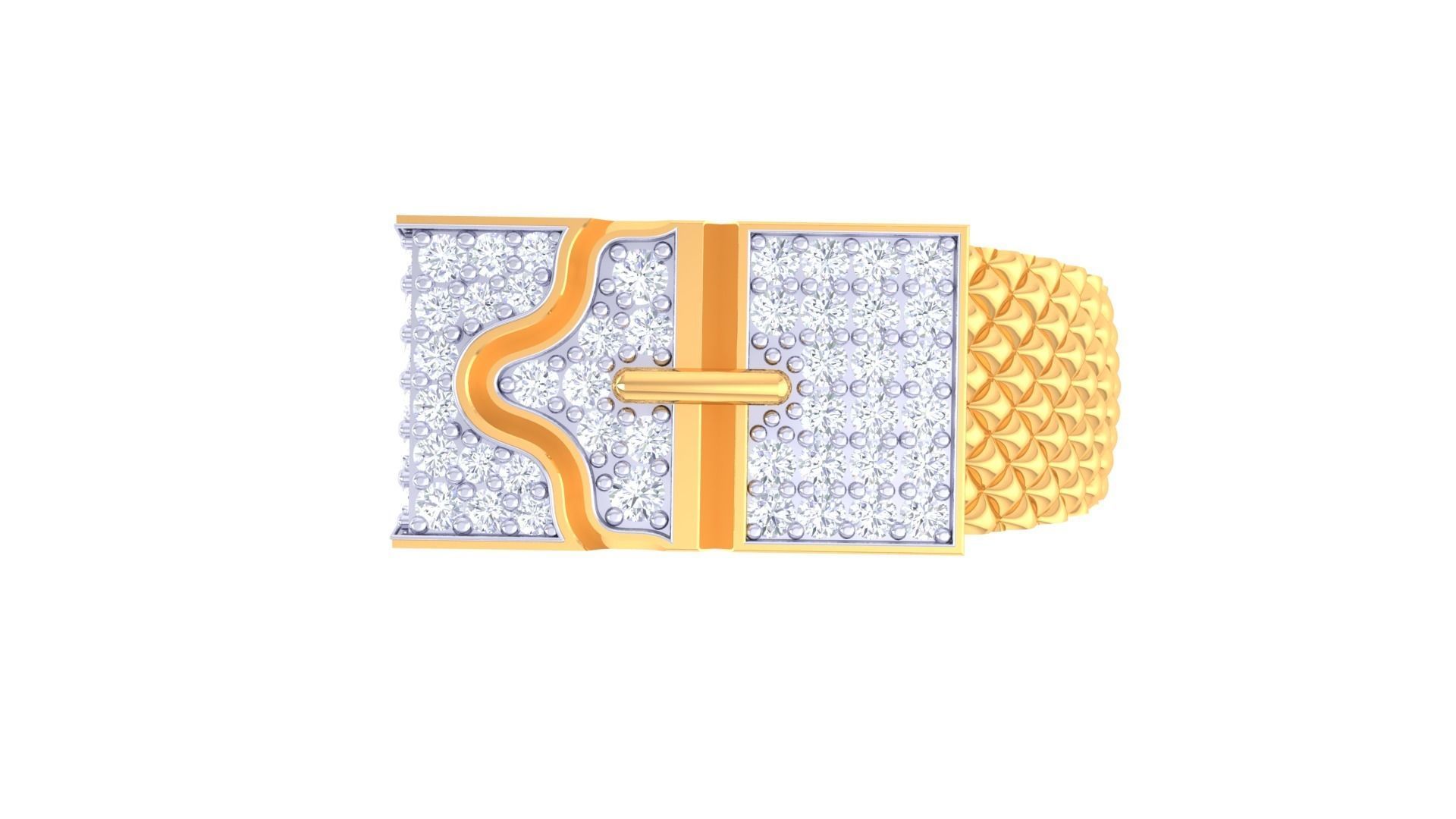 Belt Mens Groom Gents Diamond Ring 3dm stl obj mtl 3mf glb 3D print model_6