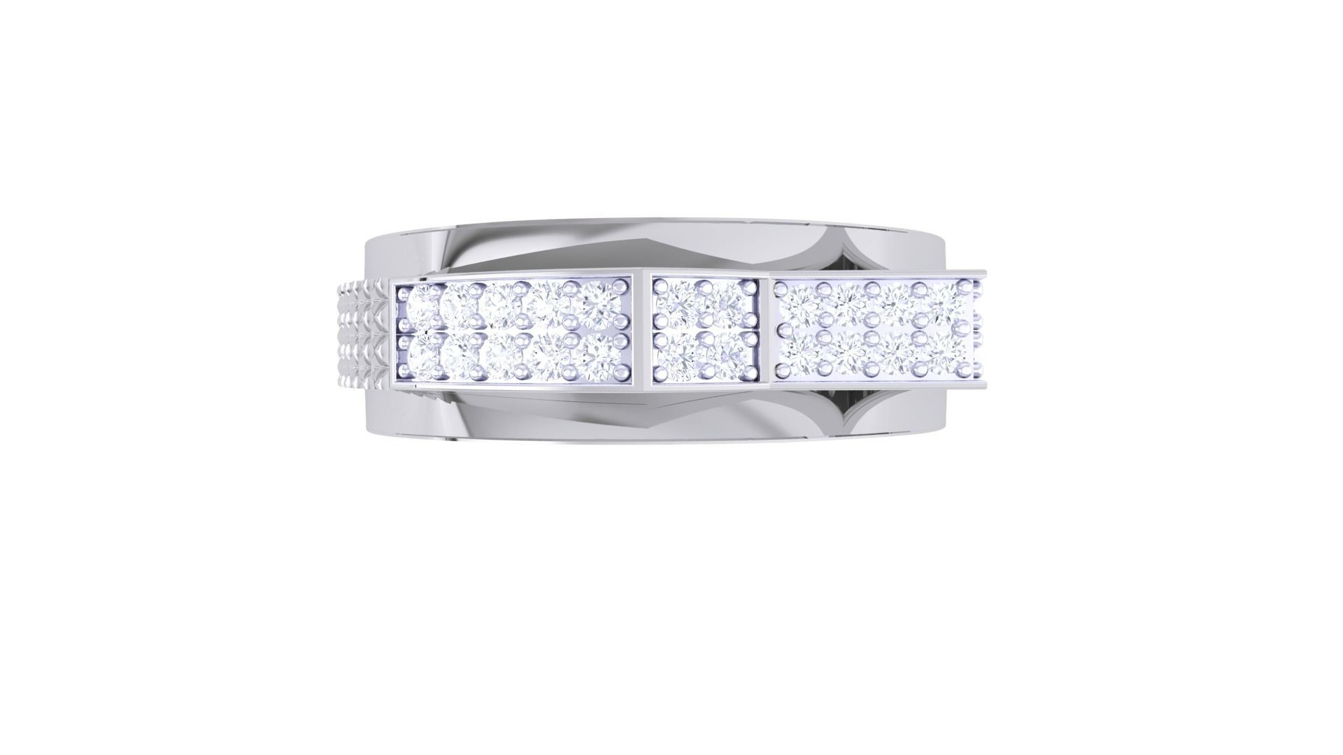 Men Groom Gents Diamond Ring 3dm stl obj mtl 3mf glb 3D print model_6