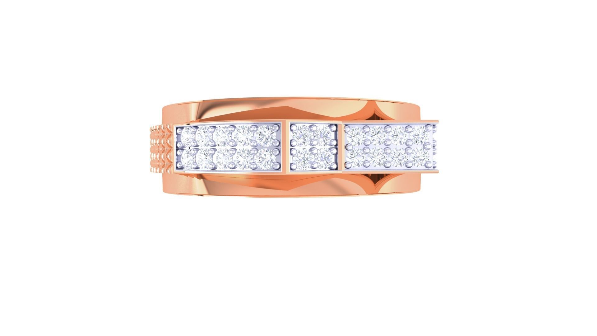 Men Groom Gents Diamond Ring 3dm stl obj mtl 3mf glb 3D print model_8