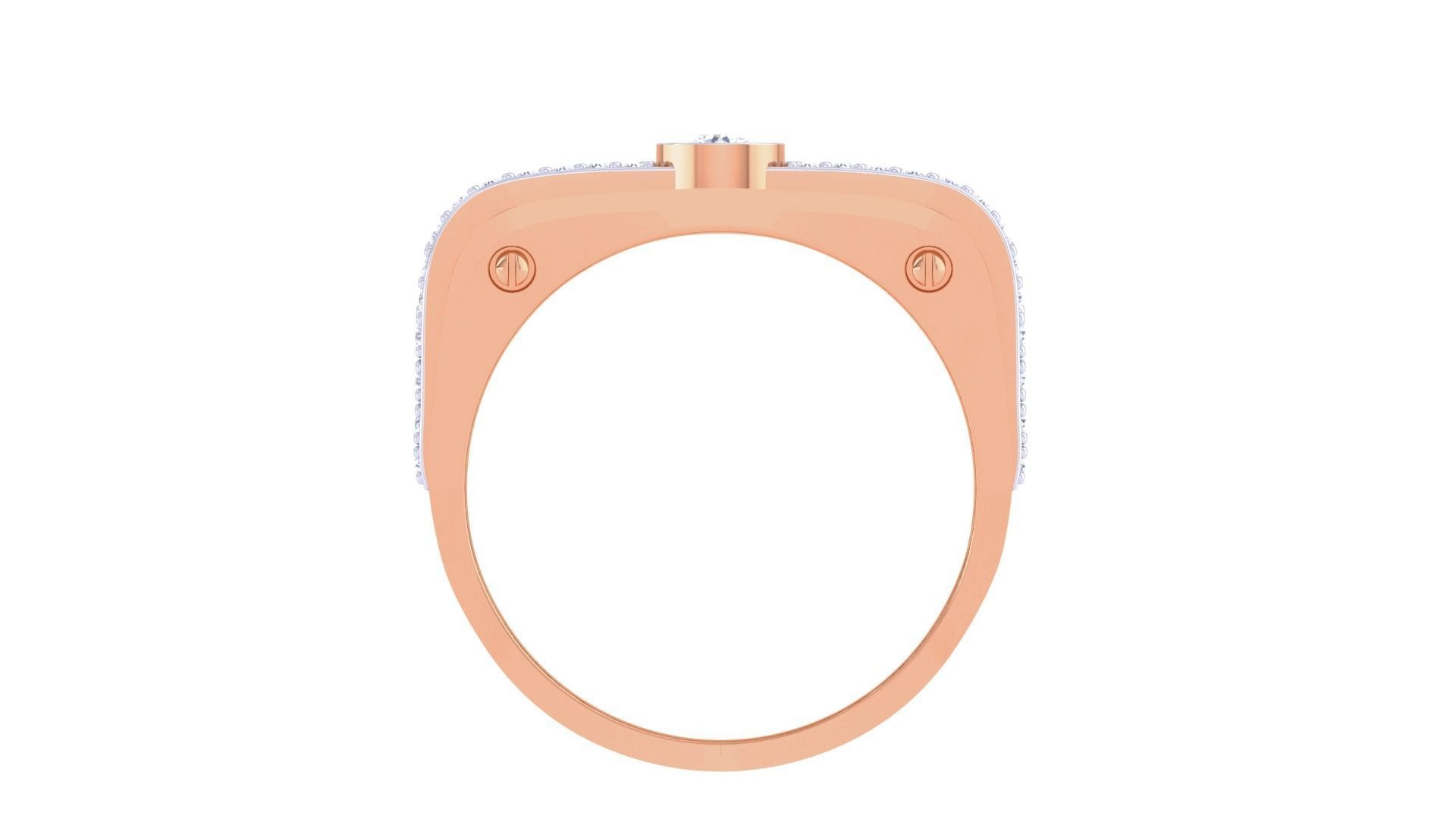 Solitaire Men Groom Gents Diamond Ring 3dm stl obj mtl 3mf glb 3D print model_10