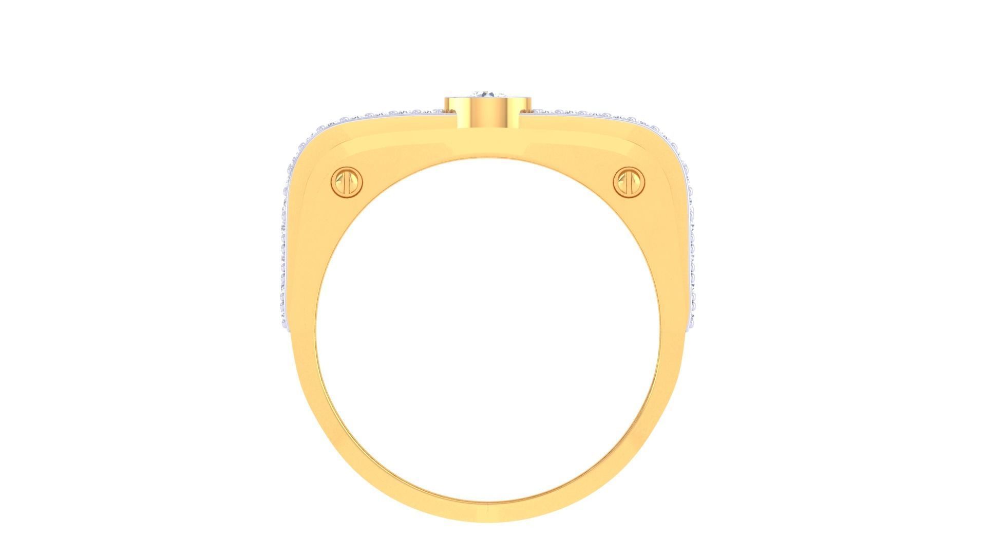 Solitaire Men Groom Gents Diamond Ring 3dm stl obj mtl 3mf glb 3D print model_11