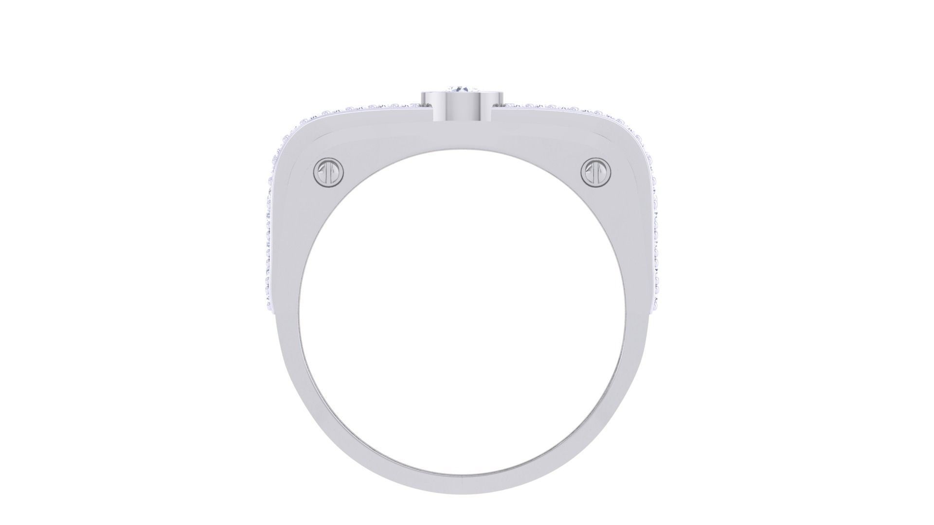 Solitaire Men Groom Gents Diamond Ring 3dm stl obj mtl 3mf glb 3D print model_9