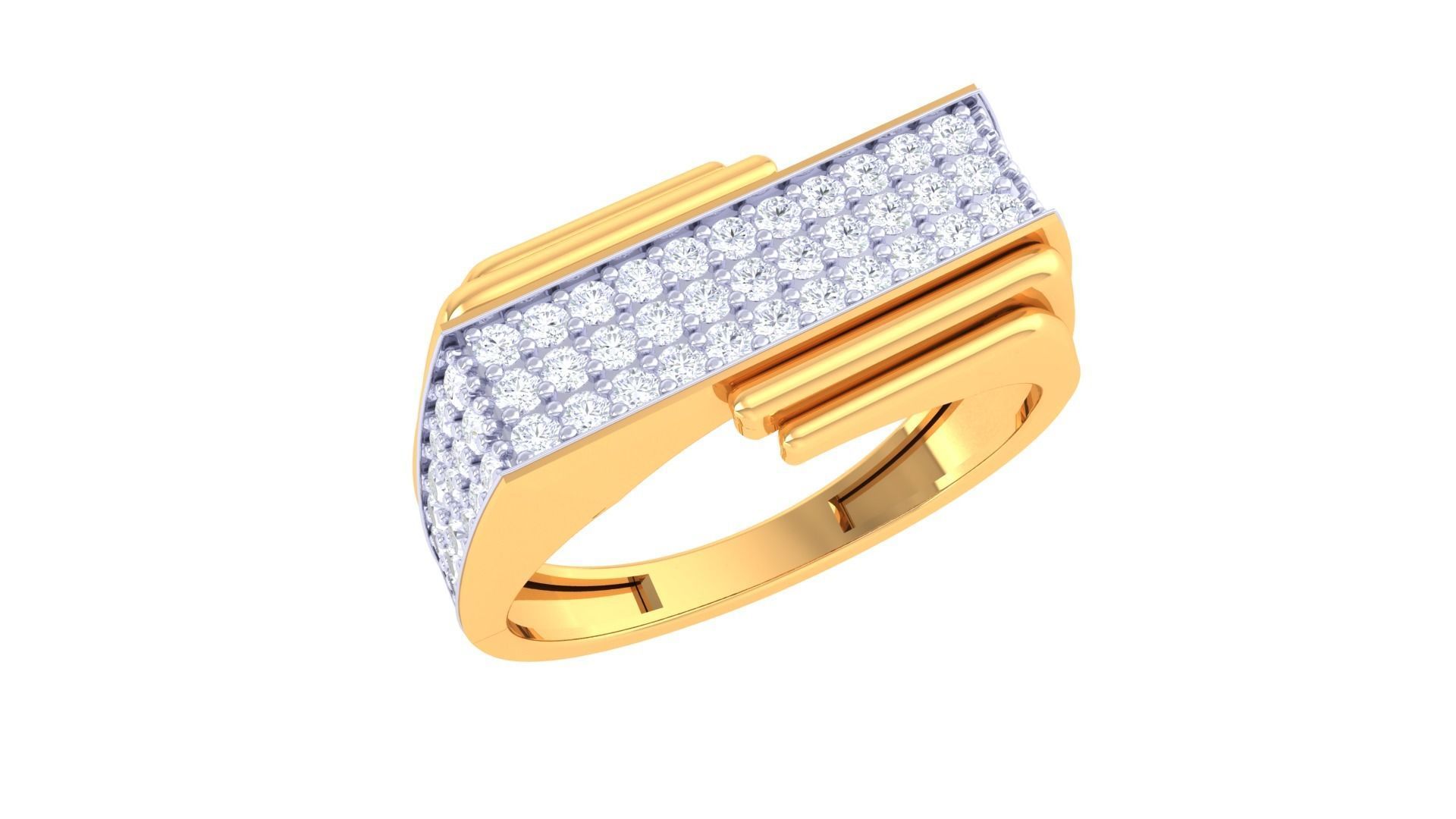 Men Groom Gents Diamond Ring 3dm stl obj mtl 3mf glb 3D print model_2