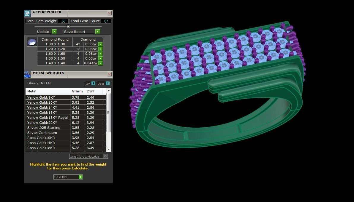 Men Groom Gents Diamond Ring 3dm stl obj mtl 3mf glb 3D print model_3