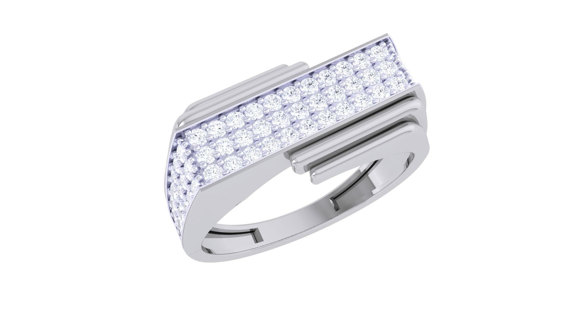 Men Groom Gents Diamond Ring 3dm stl obj mtl 3mf glb 3D print model_1