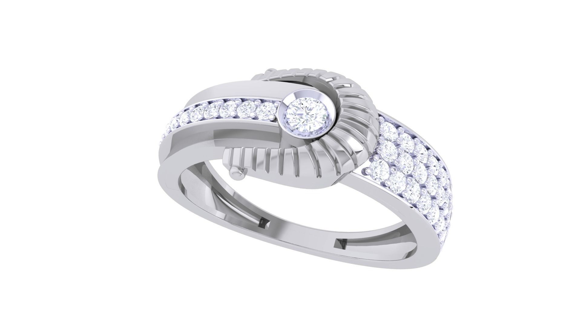 Solitaire Belt Men Groom Gents Diamond Ring 3dm stl obj mtl 3mf 3D print model_1