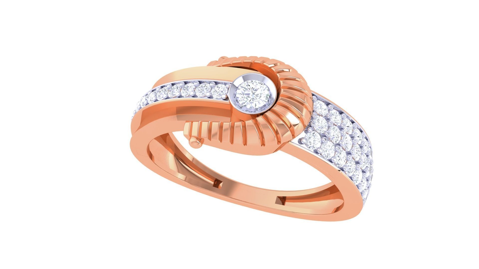 Solitaire Belt Men Groom Gents Diamond Ring 3dm stl obj mtl 3mf 3D print model_5