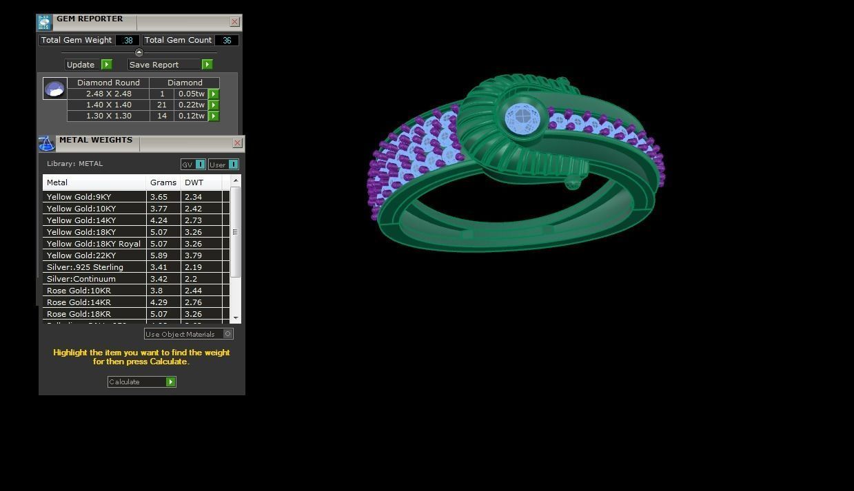 Solitaire Belt Men Groom Gents Diamond Ring 3dm stl obj mtl 3mf 3D print model_4