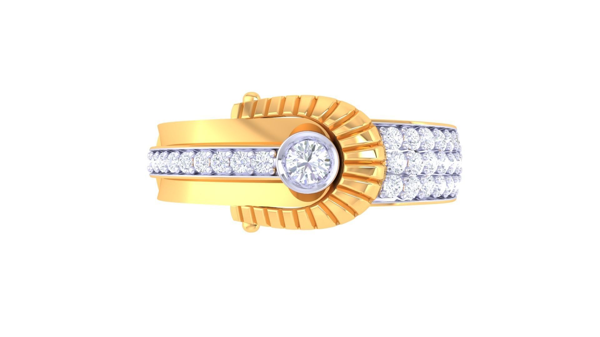 Solitaire Belt Men Groom Gents Diamond Ring 3dm stl obj mtl 3mf 3D print model_8