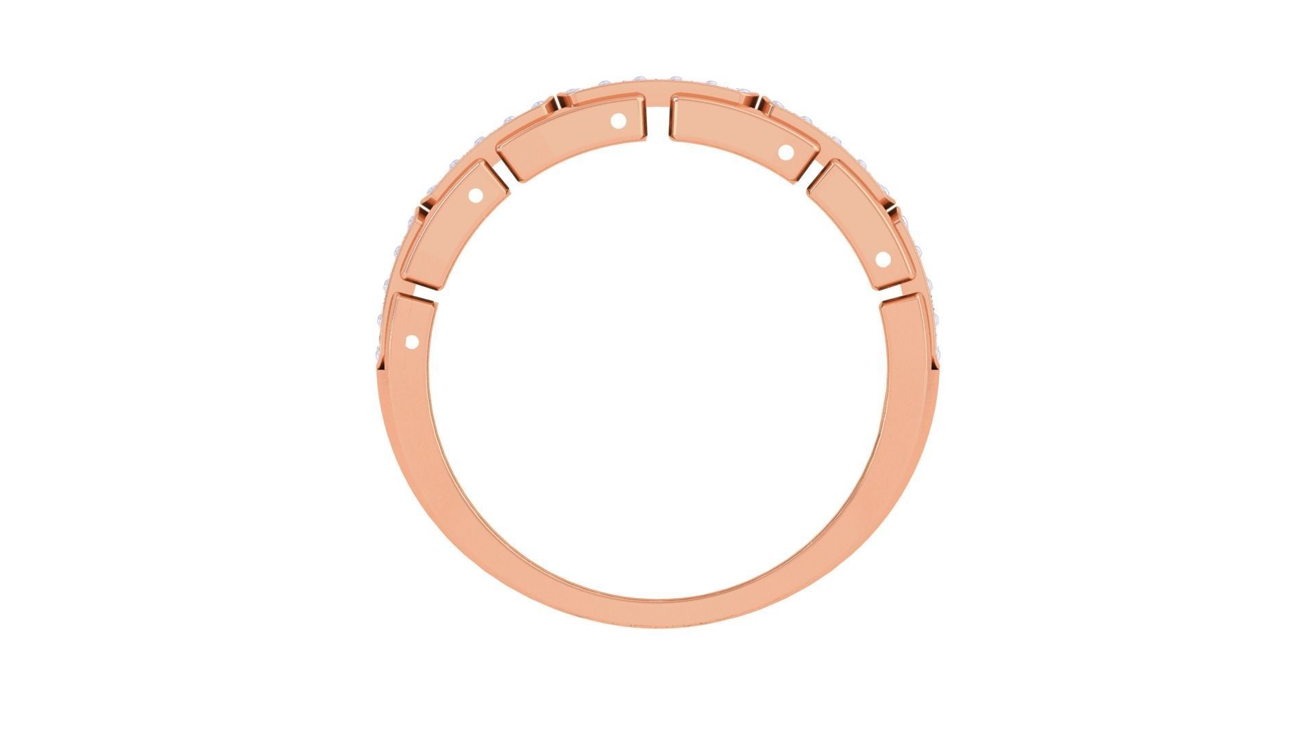 Chain Links Men Groom Gents Diamond Ring 3dm stl obj mtl 3mf glb 3D print model_9