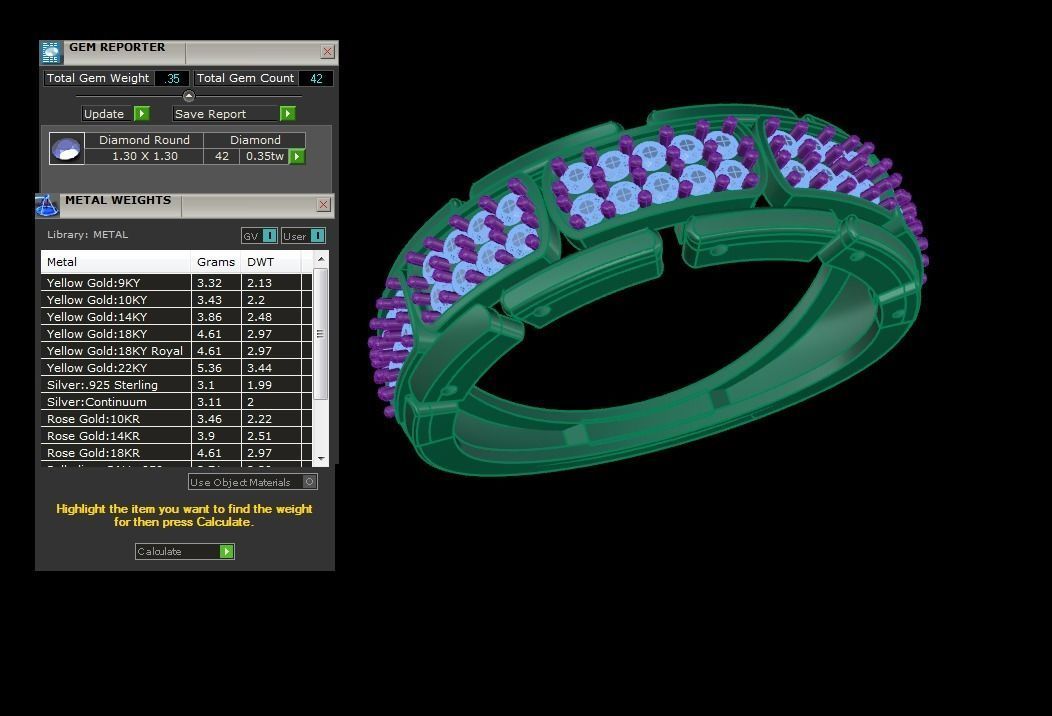 Chain Links Men Groom Gents Diamond Ring 3dm stl obj mtl 3mf glb 3D print model_3