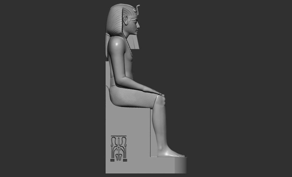 Statue of Egyptian pharaoh  Amenhotep 3d printable model  stl 3D print model_1