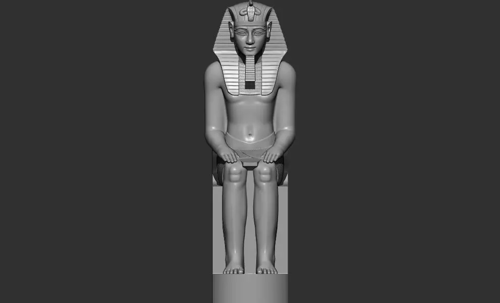 Statue of Egyptian pharaoh  Amenhotep 3d printable model  stl 3D print model_0