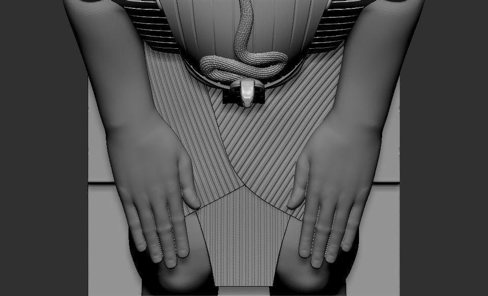 Statue of Egyptian pharaoh  Amenhotep 3d printable model  stl 3D print model_6