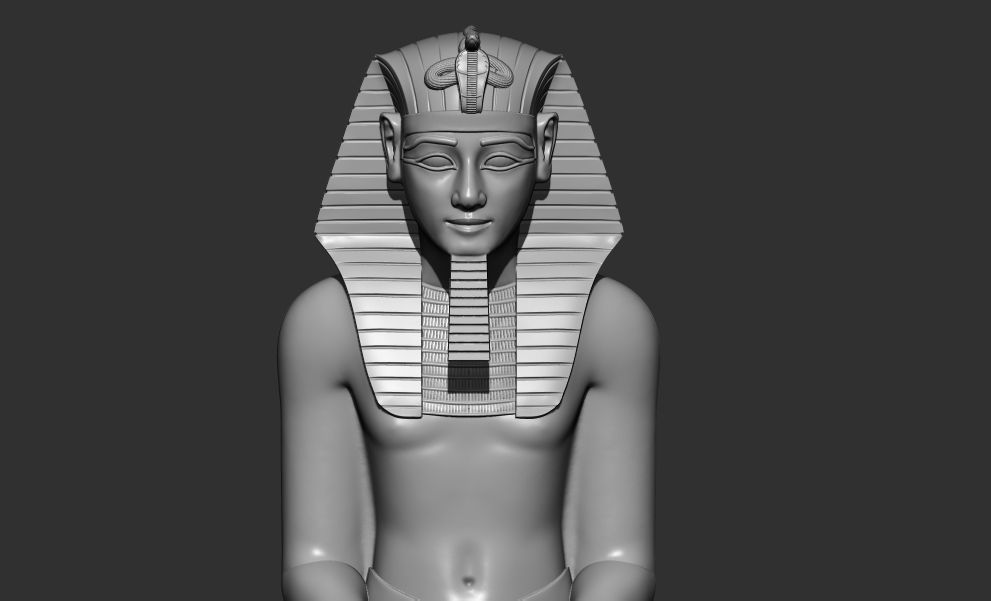 Statue of Egyptian pharaoh  Amenhotep 3d printable model  stl 3D print model_3