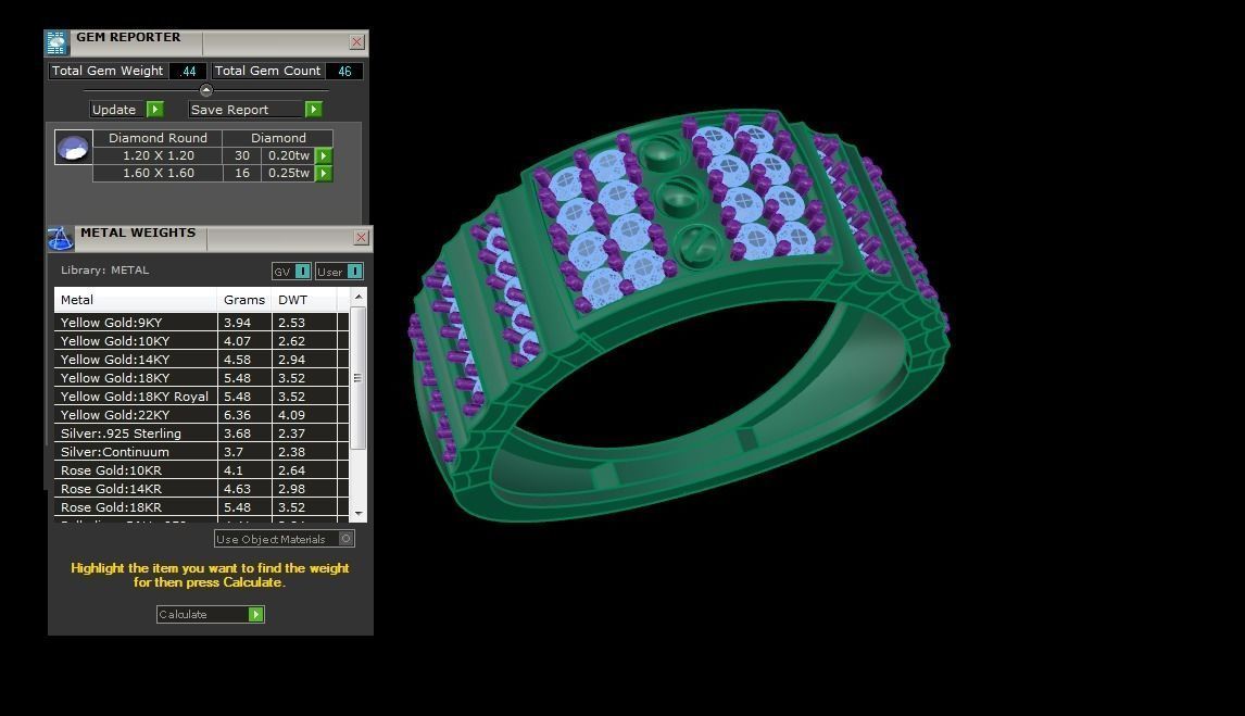 Screw Head Men Groom Gents Diamond Ring 3dm stl obj mtl 3mf glb 3D print model_3