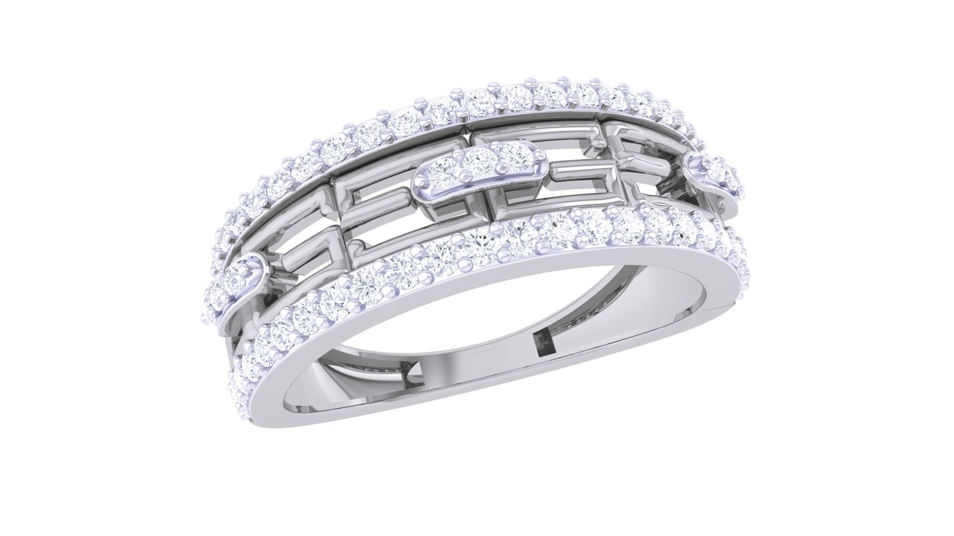 G Link Men Groom Gents Diamond Ring 3dm stl obj mtl 3mf glb 3D print model_1