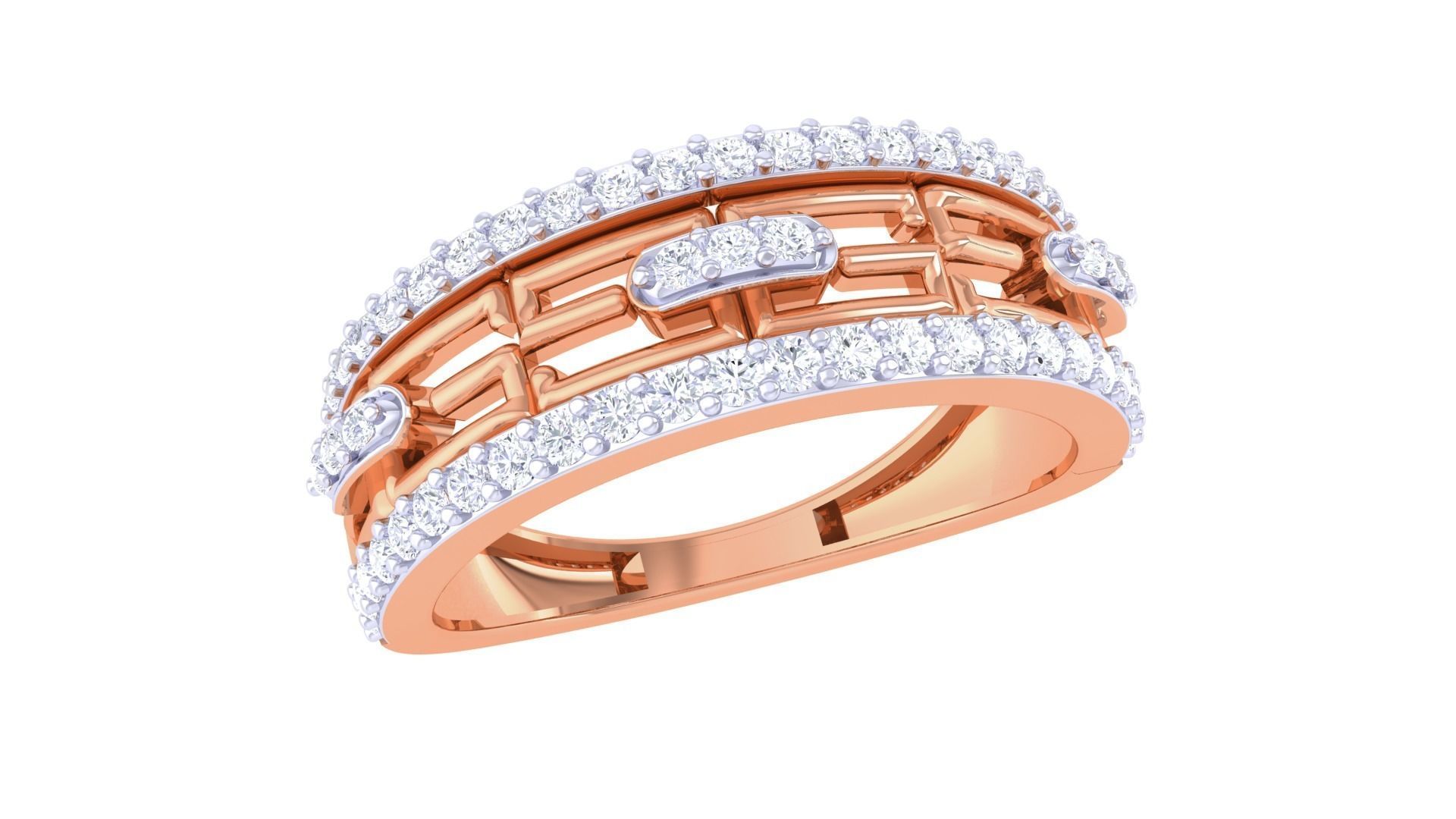 G Link Men Groom Gents Diamond Ring 3dm stl obj mtl 3mf glb 3D print model_5