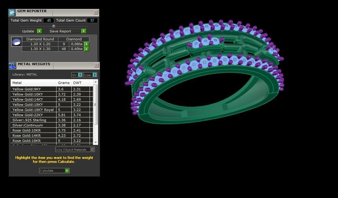 G Link Men Groom Gents Diamond Ring 3dm stl obj mtl 3mf glb 3D print model_4