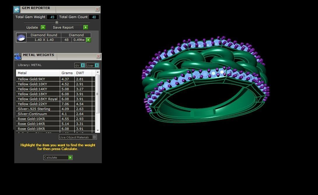 Cuban Chain Mesh Link Men Groom Gents Diamond Ring 3dm stl obj 3D print model_4